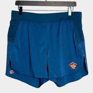 RABBIT men’s lined running activewear shorts size medium dark teal 5” inseam